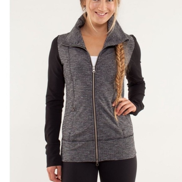 Lululemon Daily Yoga Jacket Coco Pique Black - Picture 1 of 5